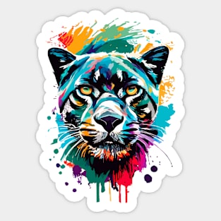 Black Panther Colourful - Cute Black Panther Wild Cat Sticker